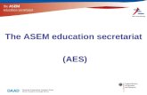 The ASEM education secretariat (AES). ASEM members 27 EU member states 16 Asian countries European Commission ASEAN Secretariat.