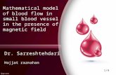 Mathematical model of blood flow in small blood vessel in the presence of magnetic field Dr. Sarreshtehdari Hojjat raznahan 1/9.