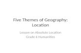 Five Themes of Geography: Location Lesson on Absolute Location Grade 6 Humanities.