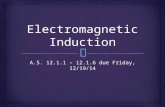 A.S. 12.1.1 – 12.1.6 due Friday, 12/19/14.   What happens to electrons as they move through a magnetic field?  What would happen if there were a LOT.