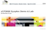 © 2012 IBM Corporation zCP3000 Sysplex Demo & Lab Gretchen Frye IBM ATS System z Masters Series – Sept 10-13, 2012.