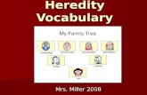Heredity Vocabulary Mrs. Miller 2008. variations.