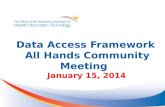 Data Access Framework All Hands Community Meeting January 15, 2014.