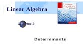 Chapter 3 Determinants Linear Algebra. Ch03_2 3.1 Introduction to Determinants Definition The determinant of a 2  2 matrix A is denoted |A| and is given.