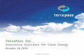 TerraPass Inc. Innovative Solutions for Clean Energy October 19, 2010.