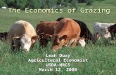 The Economics of Grazing Leah Duzy Agricultural Economist USDA-NRCS March 12, 2008.