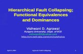 April 3, 2003Agrawal: Fault Collapsing1 Hierarchical Fault Collapsing; Functional Equivalences and Dominances Vishwani D. Agrawal Rutgers University, Dept.