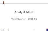 Analyst Meet Third Quarter – 2005-06. Contents Operations Financials Outlook Industry Company.