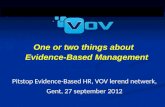 Postgraduate Course One or two things about Evidence-Based Management Pitstop Evidence-Based HR, VOV lerend netwerk, Gent, 27 september 2012.