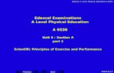 Edexcel A Level Physical Education A 9536 Next Previous Unit 6 A.2.1 Edexcel Examinations A Level Physical Education A 9536 Unit 6 : Section A part 2 Scientific.