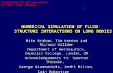 Integrating CFD and Experiments. 8-9 Sept. 2003, Glasgow.. NUMERICAL SIMULATION OF FLUID- STRUCTURE INTERACTIONS ON LONG BODIES Mike Graham, Tim Kendon.