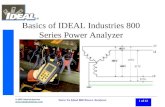 © 2007 Ideal Industries  1 of 32 Intro To Ideal 800 Power Analyzer Basics of IDEAL Industries 800 Series Power Analyzer.