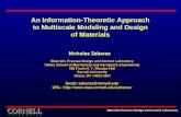 Materials Process Design and Control Laboratory An Information-Theoretic Approach to Multiscale Modeling and Design of Materials Nicholas Zabaras Materials.