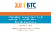 October 7, 2015 Alexandra Forter Sirota, Director Budget & Tax Center Changing Demographics & Economic Conditions in North Carolina.