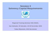 Session 3 Solvency Capital Requirements Regional Training Seminar IAIS-ASSAL San Salvador, El Salvador, 22-25 November 2010 Takao Miyamoto, IAIS Secretariat.