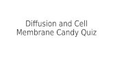 Diffusion and Cell Membrane Candy Quiz. 1.) Diffusion is defined as… A.Defined as the movement of particles from areas of low solute concentration to.