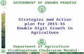 GOVERNMENT OF ANDHRA PRADESH 1 Department of Agriculture Visakhapatnam,Chodavaram Mandal Strategies and Action plan for 2015-16 Double Digit Growth in.