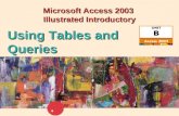 Microsoft Access 2003 Illustrated Introductory Using Tables and Queries.