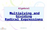 CONFIDENTIAL 1 Algebra1 Multiplying and Dividing Radical Expressions.