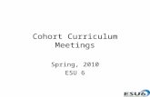 Cohort Curriculum Meetings Spring, 2010 ESU 6. Goals Participants will develop curriculum products. Participants will design collaboration networks.