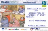 CURRICULUM DESIGN AND RECOGNITION OF PERIODS OF STUDY ABROAD: ECTS PROCEDURES Maria Sticchi Damiani  t.