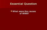Essential Question What were the causes of WWII? What were the causes of WWII?