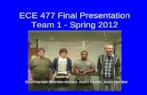ECE 477 Final Presentation Team 1  Spring 2012 Paste a photo of team members with completed project here. Annotate this photo with names of team members.