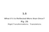 1.6 What if it is Reflected More than Once? Pg. 26 Rigid Transformations: Translations.