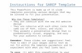 Instructions for SAREP Template This PowerPoint is made up of 15 slide templates providing various designs that may be altered to fit your presentation.
