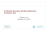 13-11-2015Side 1 Andrew Chin chin@unc.edu AndrewChin.com A Quick Survey of the America Invents Act Patent Law October 12, 2011.