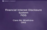 Financial Interest Disclosure System FIDS Ciara Nic Mhathúna ORIS.
