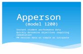Apperson (model 1200)  Instant student performance data  Quickly determine objectives requiring remediation  PM Session data as simple as cut/paste.