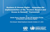 Business & Human Rights – Assessing the implementation of the “Protect, Respect and Access to Remedy” Framework By Dante Pesce, Member of the UN Working.