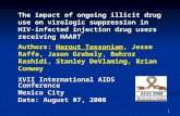 1 The impact of ongoing illicit drug use on virologic suppression in HIV-infected injection drug users receiving HAART Authors: Harout Tossonian, Jesse.