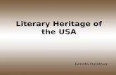 Literary Heritage of the USA Renata Dulatova. Unique American style Washington Irving James Cooper Edgar Allan Poe.