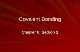 Covalent Bonding Chapter 6, Section 2. How does a covalent bond form?