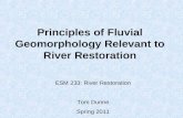 Principles of Fluvial Geomorphology Relevant to River Restoration ESM 233: River Restoration Tom Dunne Spring 2011.
