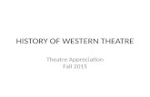 HISTORY OF WESTERN THEATRE Theatre Appreciation Fall 2015.