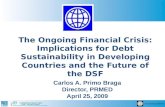 The Ongoing Financial Crisis: Implications for Debt Sustainability in Developing Countries and the Future of the DSF 1 Carlos A. Primo Braga Director,