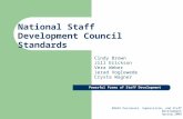 National Staff Development Council Standards Cindy Brown Jill Erickson Vera Weber Jerad Voglewede Crysta Wagner ED635 Personnel, Supervision, and Staff.