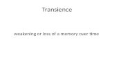 Transience weakening or loss of a memory over time.