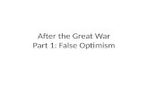 After the Great War Part 1: False Optimism. #1: No More War Woodrow Wilson’s League of Nations – Established to prevent future wars – Many nations joined-