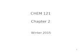 CHEM 121 Chapter 2 Winter 2015 1. Elements and Symbols Elements: Chemical symbols Ex. cobalt = nitrogen = 2.