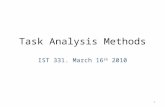 Task Analysis Methods IST 331. March 16 th 2010 1.