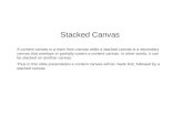 Stacked Canvas A content canvas is a main from canvas while a stacked canvas is a secondary canvas that overlays or partially covers a content canvas.