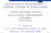 Research European Commission FP6-ERA.ppt04/12/02 1 Sustainable Development, Global Change & Ecosystems Cross-cutting issues Sustainable Development concepts.