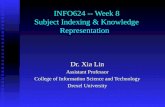 INFO624 -- Week 8 Subject Indexing & Knowledge Representation Dr. Xia Lin Assistant Professor College of Information Science and Technology Drexel University.