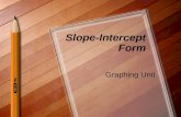Slope-Intercept Form Graphing Unit. Review… Graph the following line using a chart. y = 2x + 3 x y(x,y)