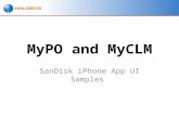 MyPO and MyCLM SanDisk iPhone App UI Samples. MyPO SanDisk iPhone App UI Samples