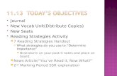 ï‚‍ Journal ï‚‍ New Vocab Unit(Distribute Copies) ï‚‍ New Seats ï‚‍ Reading Strategies Activity ï‚ 7 Reading Strategies Handout What strategies do you use